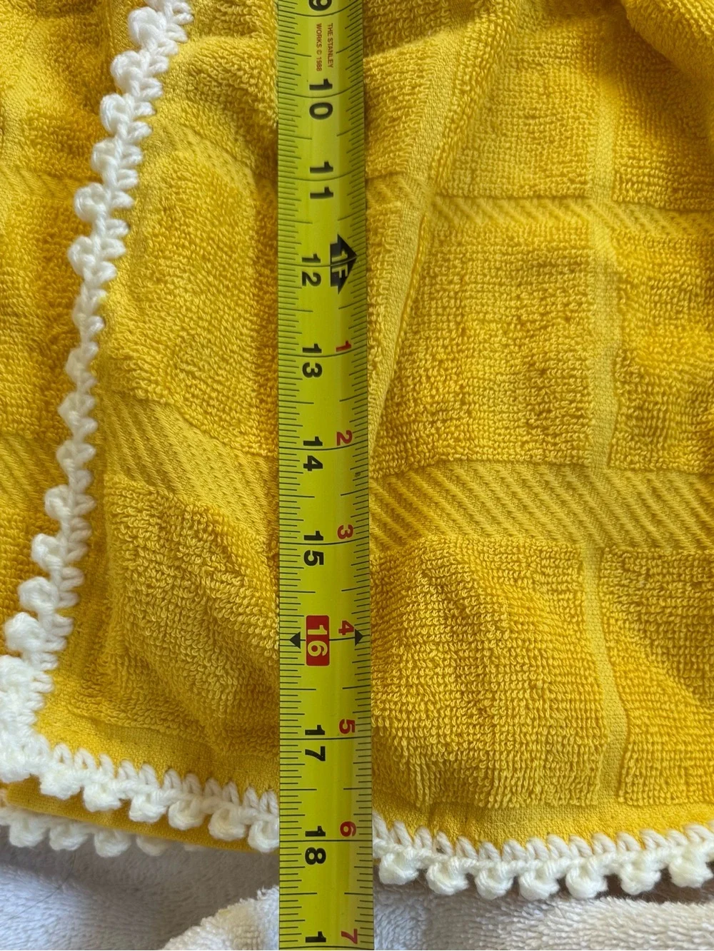 Handmade Yellow Crochet Hanging Kitchen Towels Pair